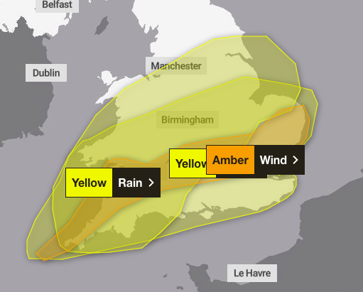 The Met Office has issued three weather warnings with Storm Henk expected to lash the UK with strong winds and heavy rain on Tuesday
