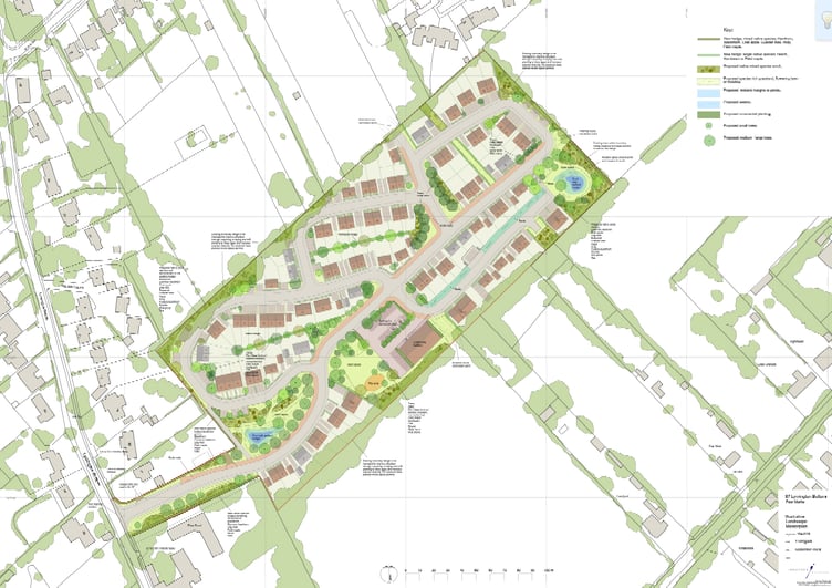 Housing plan, Lymington Bottom, Four Marks, January 2024.