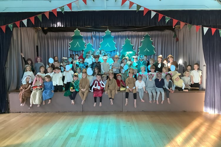 The infant children at Ropley Primary School performed traditional nativity Born In A Barn