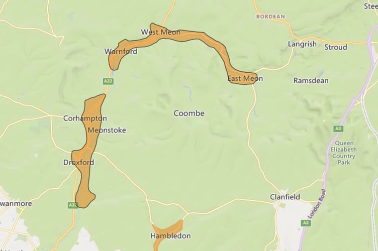 Meon Valley flood map