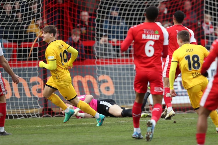 Josh Stokes opened the scoring for Aldershot Town at Kidderminster Harriers