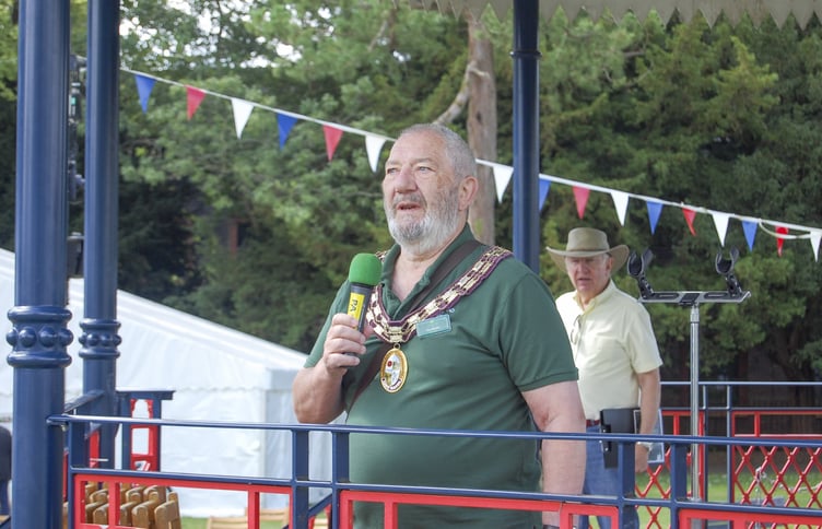 Alton town mayor Cllr Ben Hamlin, Alton Eco-Fair, Alton Public Gardens, July 16th 2023.
