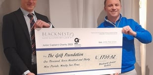 Junior Blacknest Golf Club members give £1,740 to The Golf Foundation