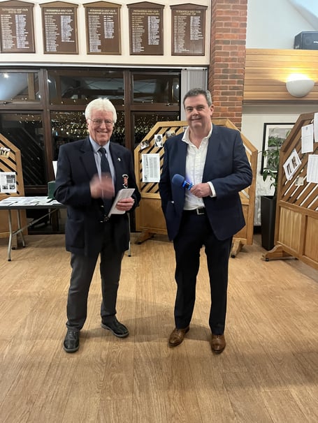 Club president Terry Roach and head pro Greg Hughes at Petersfield Golf Club, March 2024.