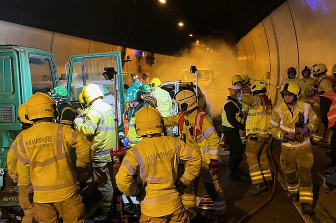 Hindhead Tunnel emergency training
