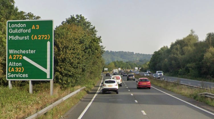 Northbound A3 Petersfield