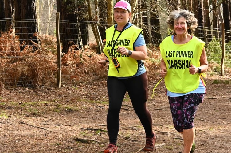 Last runner marshals Nicola O'Connor and Penny Schnabel