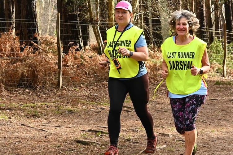 Last runner marshals Nicola O'Connor and Penny Schnabel