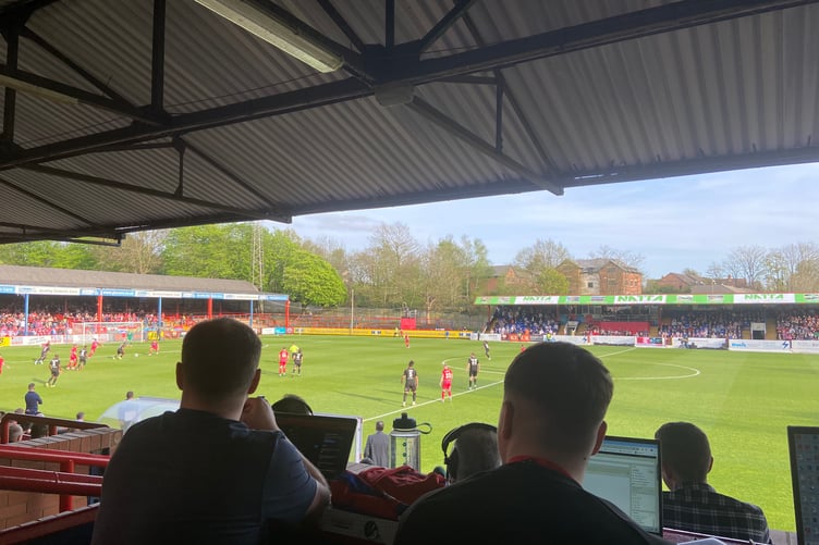 Action from Aldershot Town's National League match against Boreham Wood