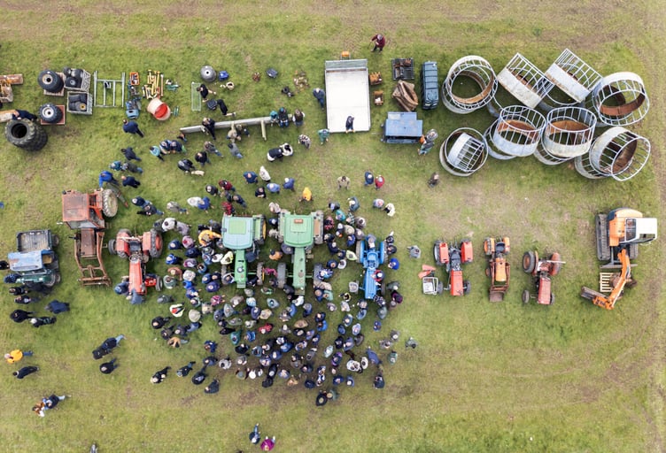 West Meon Tractor Auction aerial shot