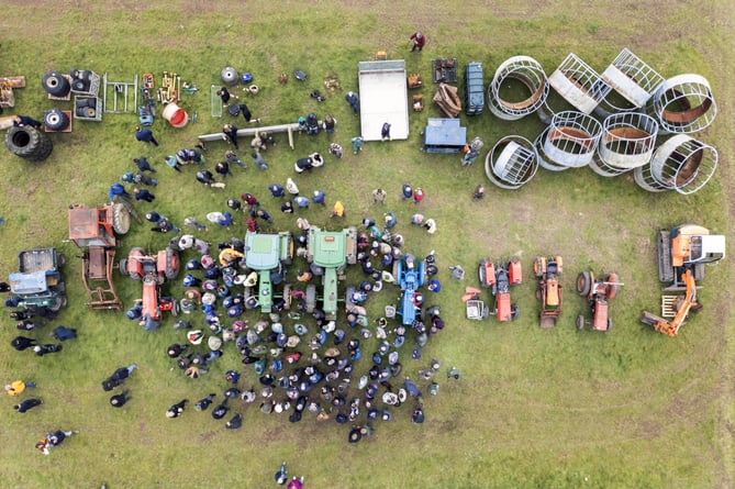 West Meon Tractor Auction aerial shot