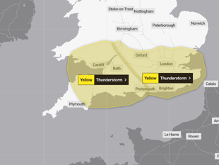 'Strong chance' of thunderstorms in Hampshire and Surrey overnight