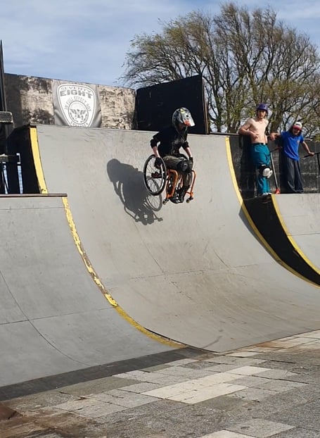 Sponsored wheelchair skate Petersfield