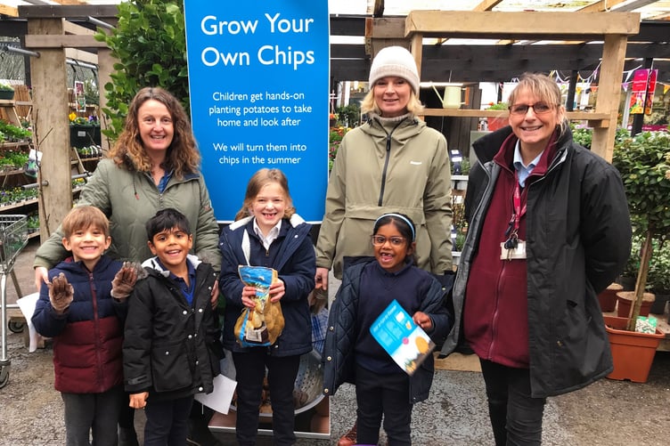 Squire's Garden Centres has taught pupils from St Mary's Infant School in Frensham how to grow their own potatoes