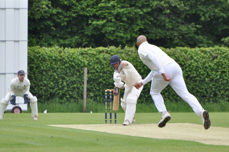 Alton bowler Bash Walters in action against Lymington (Photo: Ian Hall)