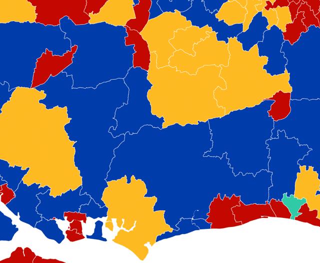 General Election projections for Surrey and East Hampshire