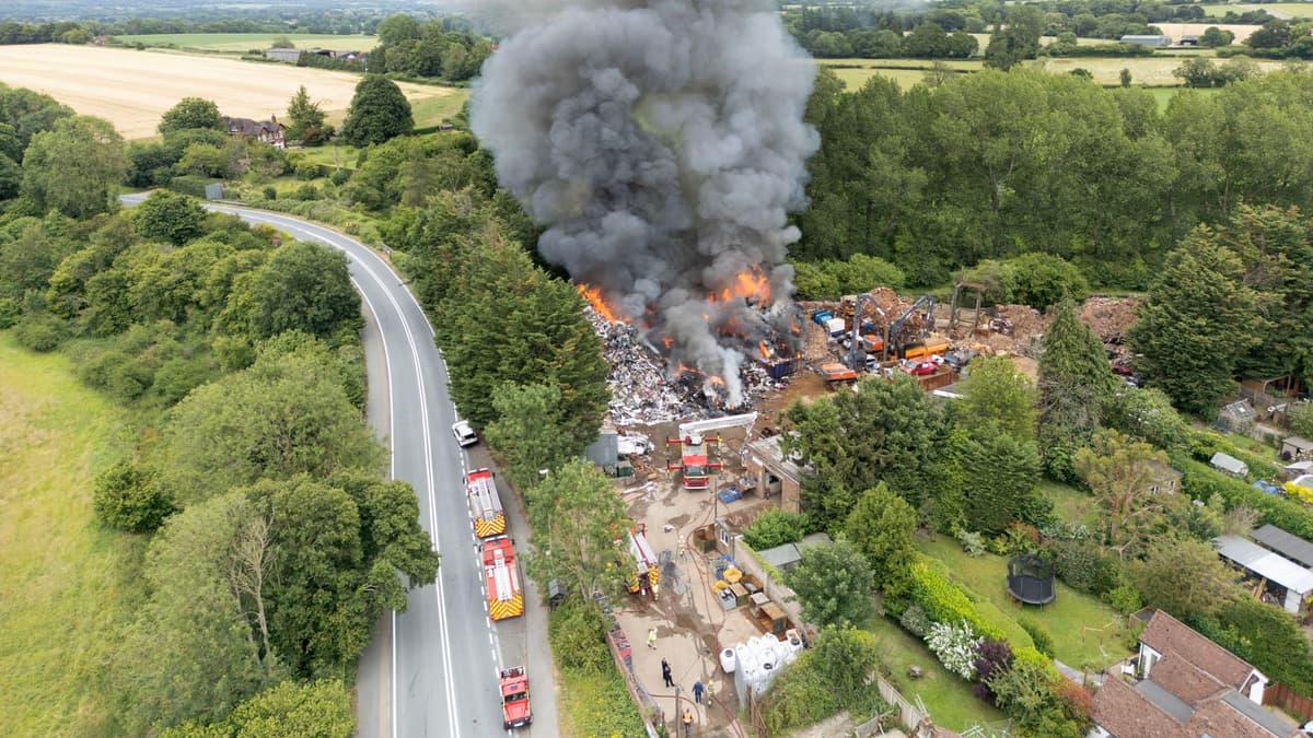 Firefighters tackle blaze at scrapyard south of Petersfield ...