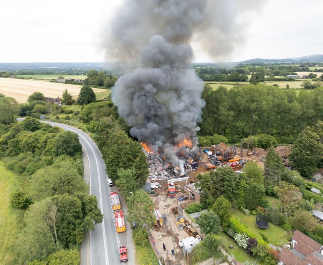 Firefighters tackle blaze at scrapyard south of Petersfield