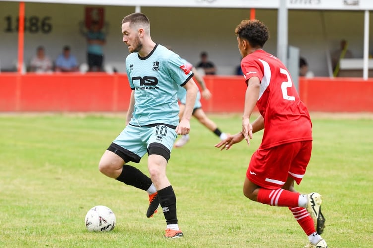 Farnham Town's Darryl Sanders in action against Tunbridge Wells