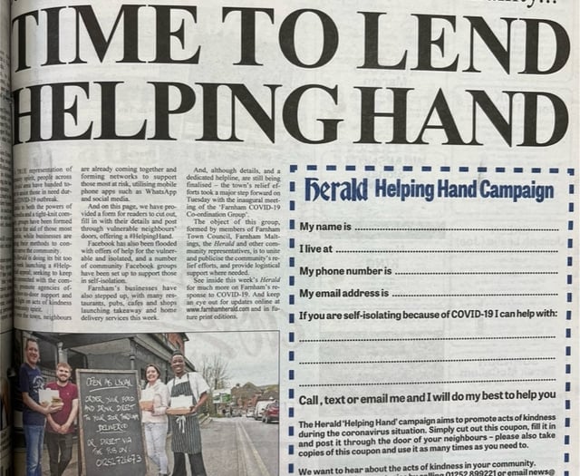 Offering a helping hand as lockdown begins