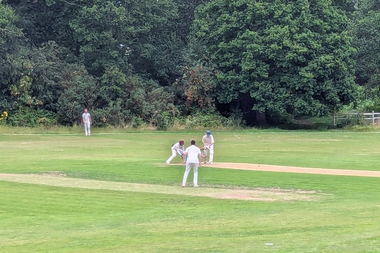 Action from Petersfield second team's 116-run win against Purbrook's second team