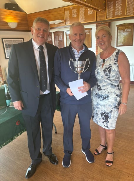 Petersfield Golf Club club captain Simon Baigent (left), Andrew Lowther and ladies' captain Heidi Oliver