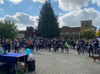 Petersfield turns blue as people take part in March for Men with Kev