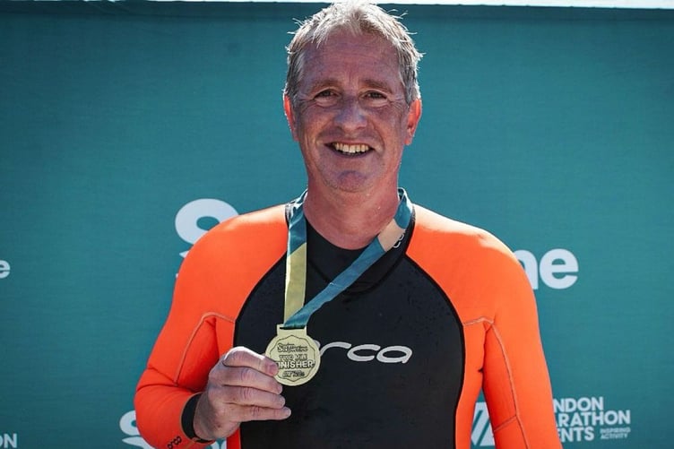 John Raynor having completed Swim Serpentine