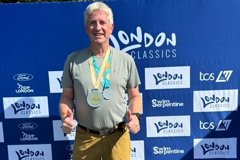 John Raynor with the London Classics medal