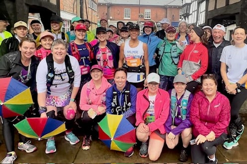 The HBAC team all set to complete their ten-mile run