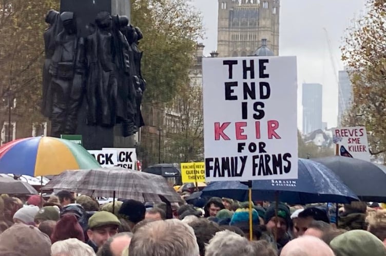 Farmers at the protest in London on November 19 2024