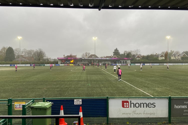 Action from Alton's Combined Counties Premier Division South match against Corinthian-Casuals