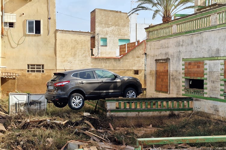 Valencia Flooding stuck car Peter Goodman