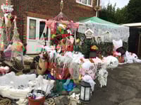 Christmas lights and display in East Hampshire village