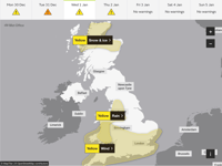 Met Office issues New Year's weather warning for Surrey and Hampshire