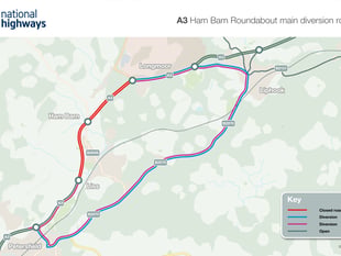 Weather forecast prompts change to A3 Ham Barn Roundabout schedule