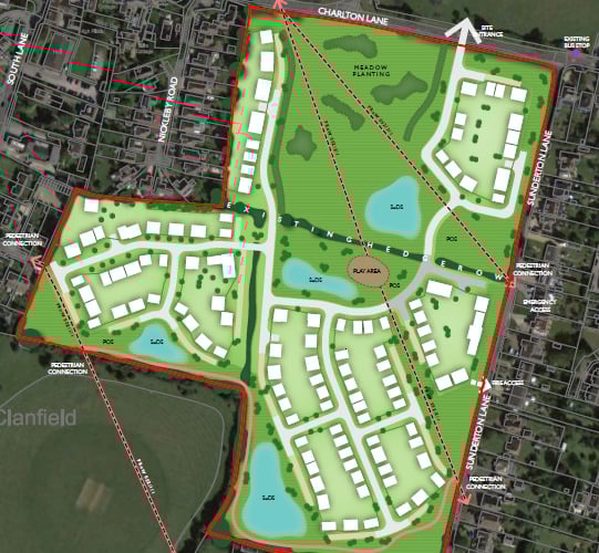 Land South of Chalton Lane, Clanfield development, February 2025. Barratt David Wilson Homes.