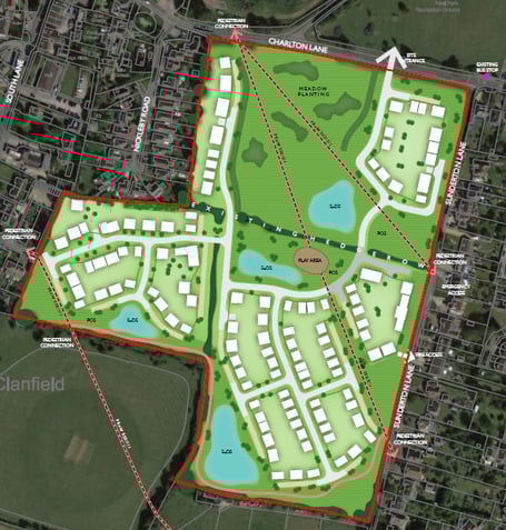 Land South of Chalton Lane, Clanfield development, February 2025. Barratt David Wilson Homes.
