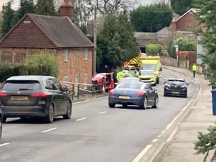 Car slams into wall along the A325 in Wrecclesham 