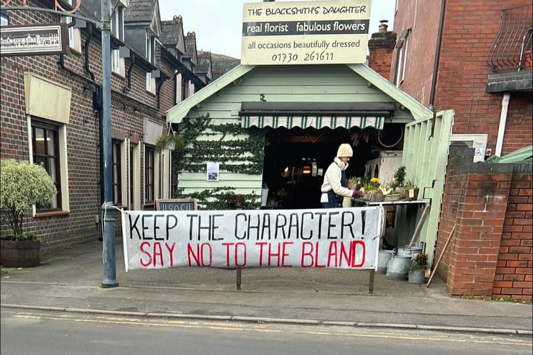 The Blacksmiths Daughter, Petersfield, East Hants. Poster objecting to the landlord's 4th planning application which would move the businesses out.