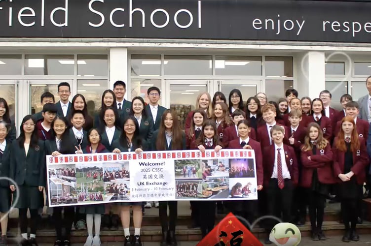 The Petersfield School students with the visitings students from China in February 2025 for the exchange programme.