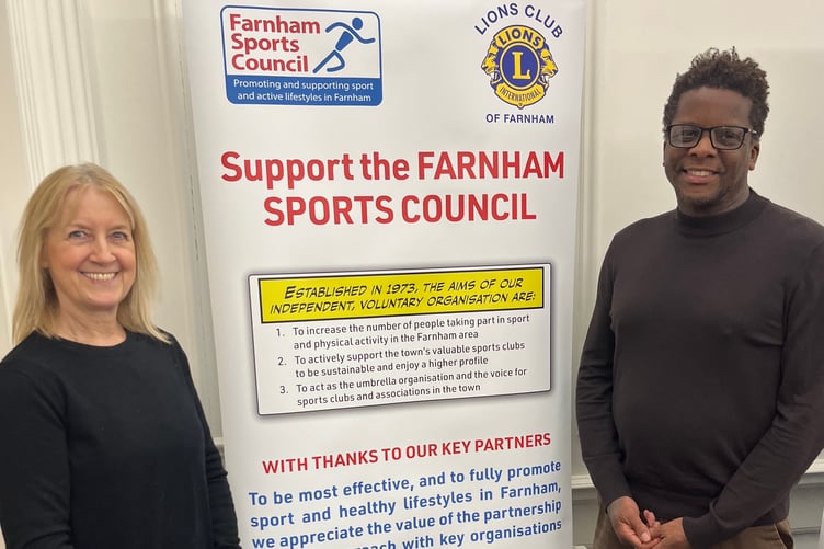 Sally Grace and Andre Strachan presented their scheme to Farnham Sports Council