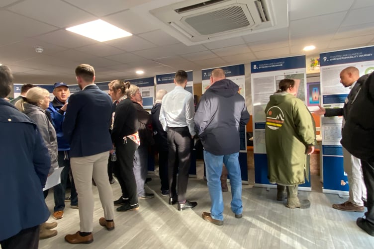 Chalton Lane housing development consultation at The Clanfield Centre. Feb 26, 2025.