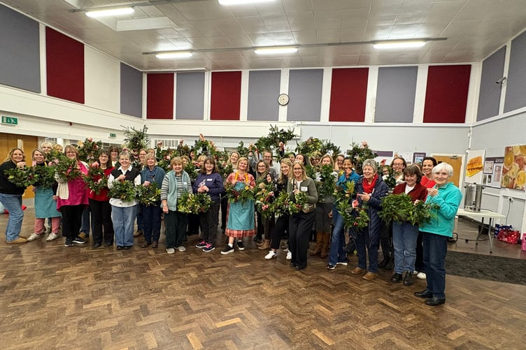 Petersfield Evening WI, forage wreath-making event - Dec, 18, 2024. CLEARER IMAGE.
