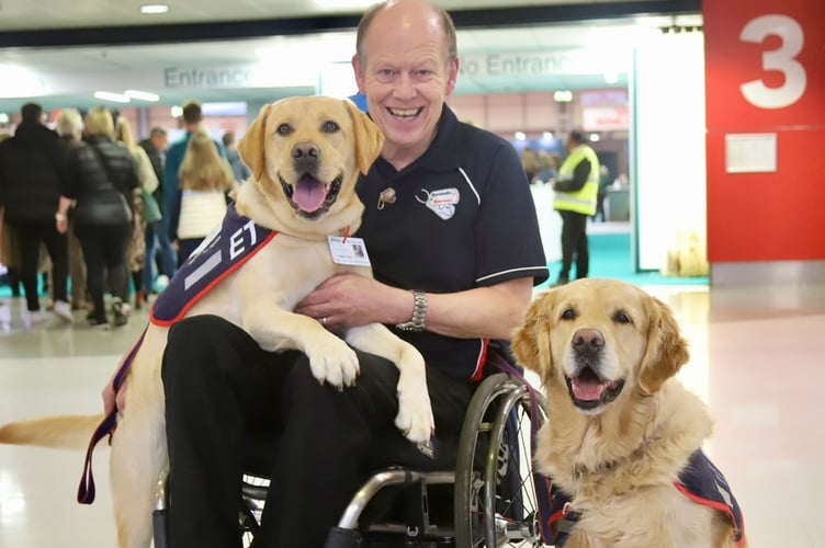 Allen Parton and his dogs at Crufts