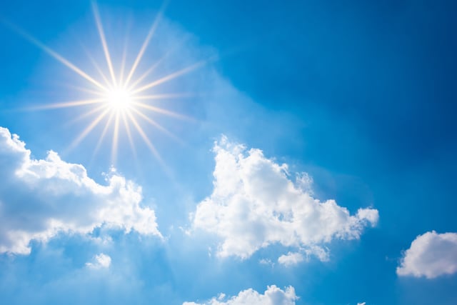 Sunny skies today and patchy rain tomorrow