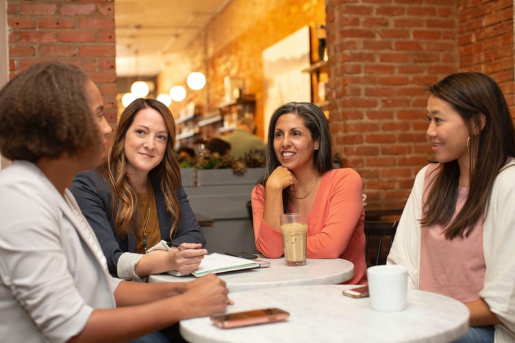 Women networking stock image