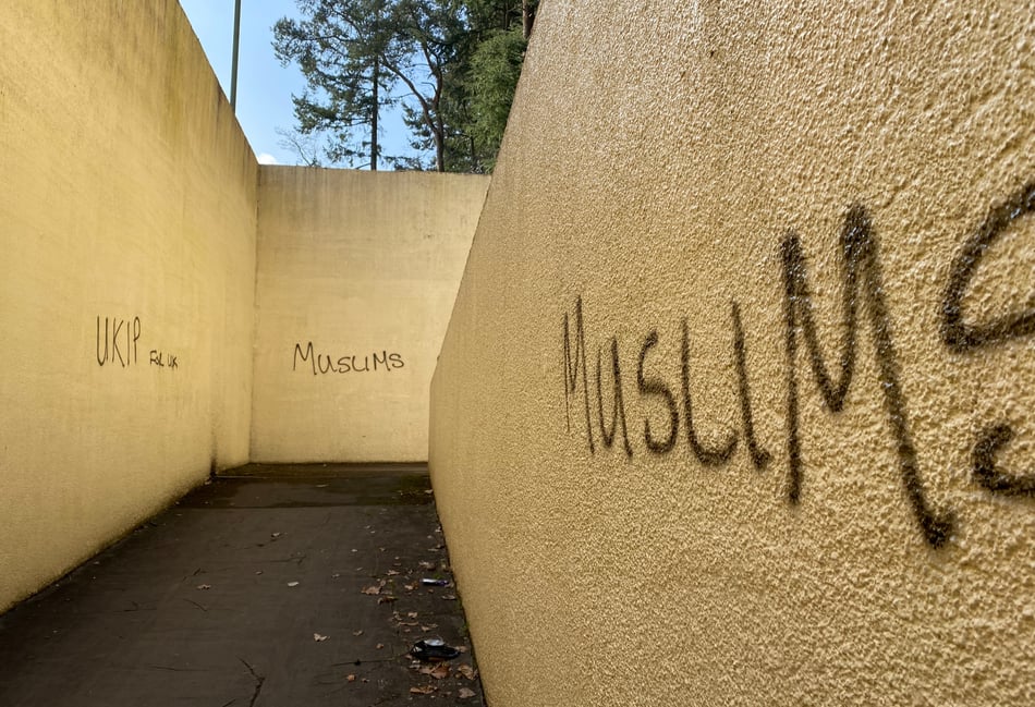 "Upsetting and dreadful" racist graffiti appears on Bordon underpass