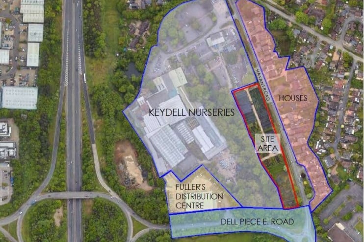 The proposed site at Keydell Nurseries in Horndean for the Aldi superstore.