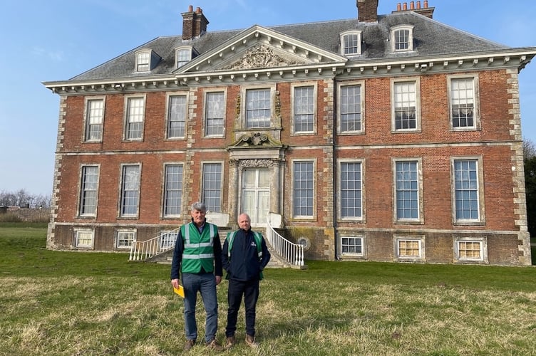Greendale Construction director, Rob Hooker, with Peter Fitzgerald, site manager in front of Uppark House